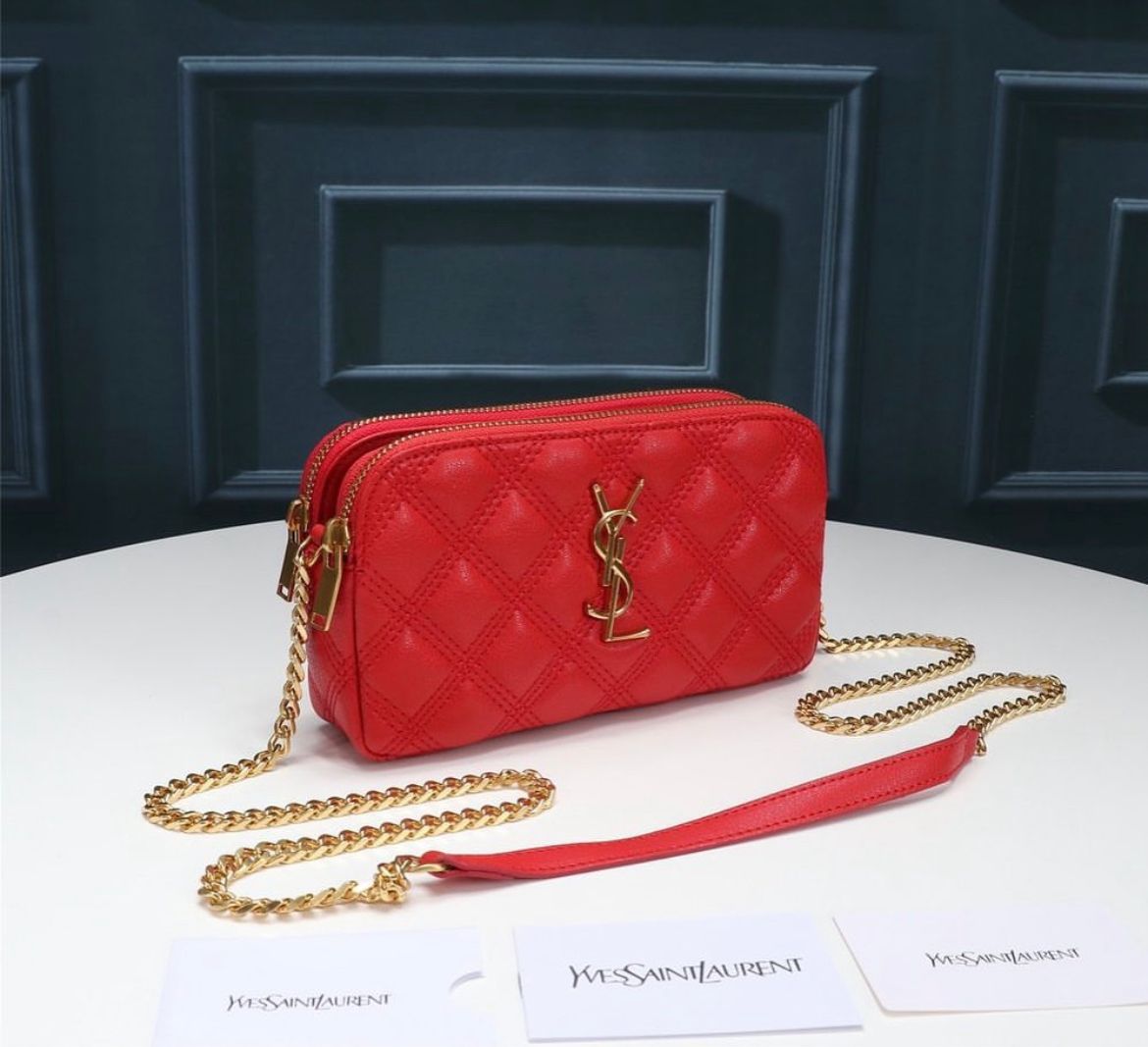 YSL mini bag in matelassè rossa