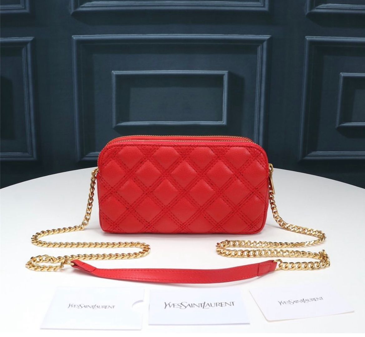 YSL mini bag in matelassè rossa