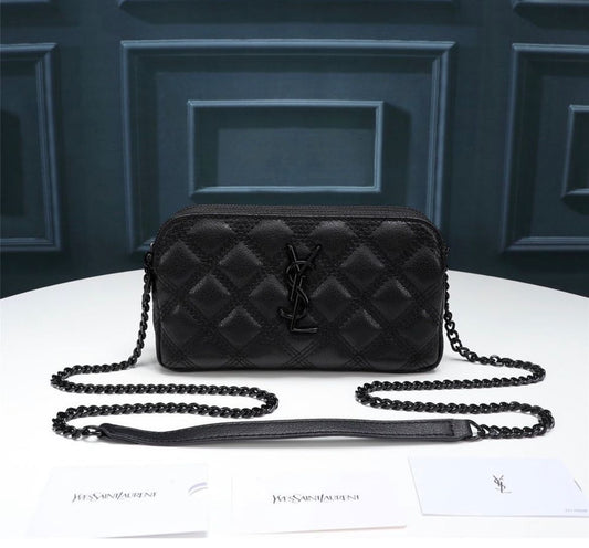 YSL Mini in matelasse totale black